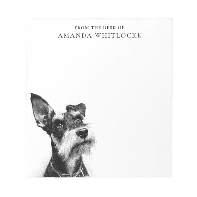 Bloco De Notas Schnauzer Personalizado (Frente)
