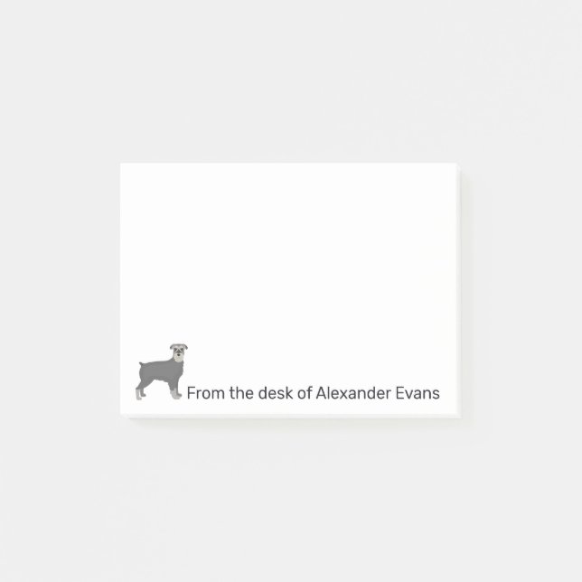 Bloco De Notas Schnauzer Personalizar Notas (Frente)