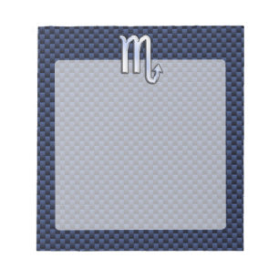 Bloco De Notas Scorpio Zodiac - Sinal marinho - decor de fibra de