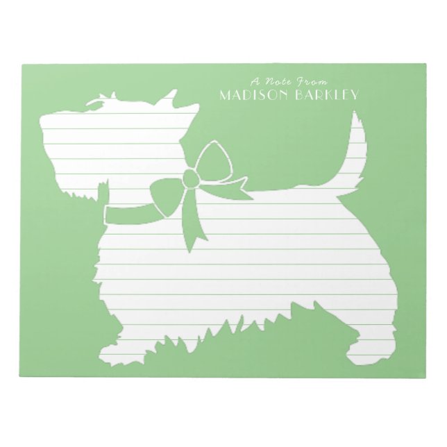 Bloco De Notas Scottish Terrier Scotty Dog Puppy Scottie Notepad (Frente)