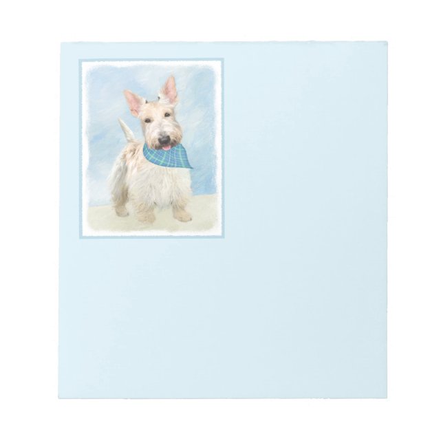 Bloco De Notas Scottish Terrier Wheaten Dog Painting (Frente)