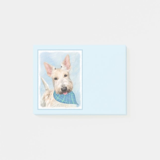 Bloco De Notas Scottish Terrier Wheaten Dog Painting (Frente)