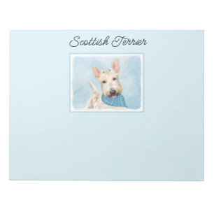 Bloco De Notas Scottish Terrier Wheaten Dog Painting