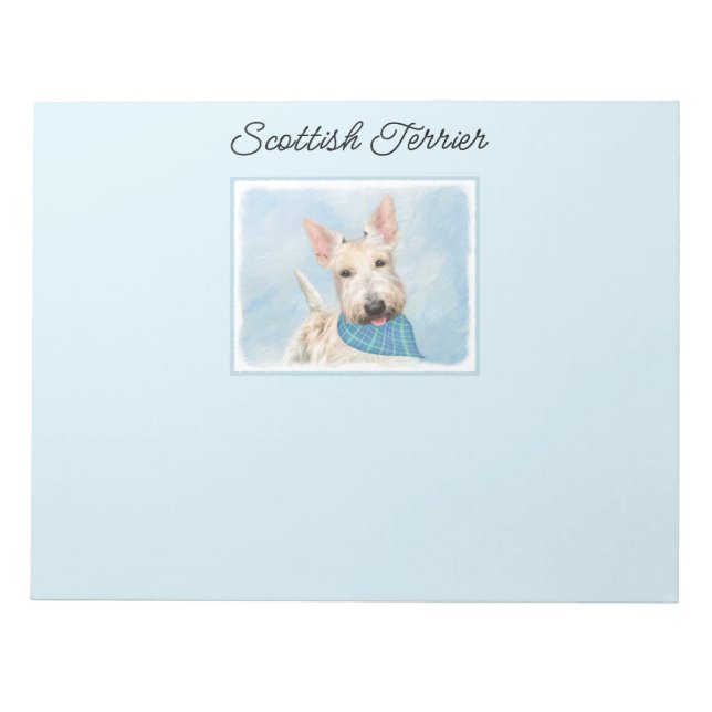 Bloco De Notas Scottish Terrier Wheaten Dog Painting (Frente)