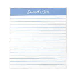 Bloco De Notas Script Azul Clássico Moderno Periwinkle Personaliz