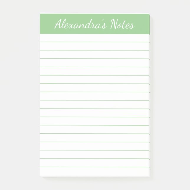 Bloco De Notas Script Chic de Sage Elegante Simples Vinculado Per (Frente)
