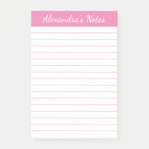 Bloco De Notas Script Chic Simples Elegante Rosa Vinculado Person