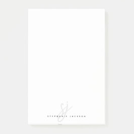 Bloco De Notas Script com Letra Simples de Iniciais Monogramas