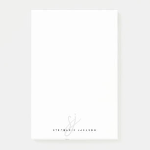 Bloco De Notas Script com Letra Simples de Iniciais Monogramas