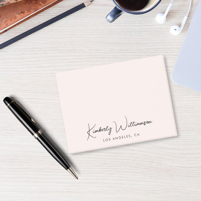 Bloco De Notas Script de Assinatura Chic Rosa (Criador carregado)