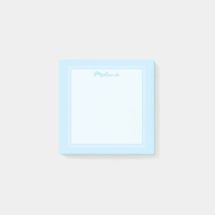 Bloco De Notas Script de Borda Azul Moderno Azul