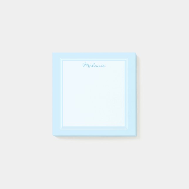 Bloco De Notas Script de Borda Azul Moderno Azul (Frente)