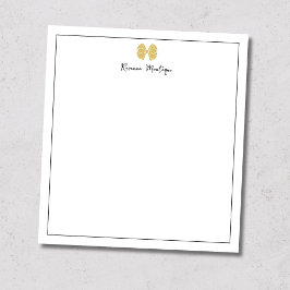 Bloco De Notas Script de Borda de Arco de Ouro Simples com Nome P