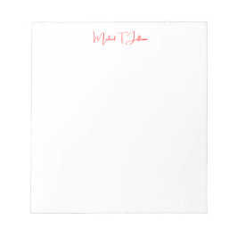 Bloco De Notas Script de Caligrafia Elegante Simples Vermelho Bra