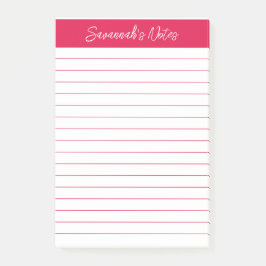 Bloco De Notas Script Elegant Cherry Red Lined Personalized