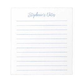Bloco De Notas Script Elegante Azul Claro Personalizado