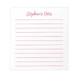 Bloco De Notas Script Elegante Cereja Vermelha Personalizado