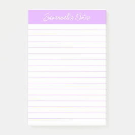 Bloco De Notas Script Elegante Rosa Lavanda Personalizado