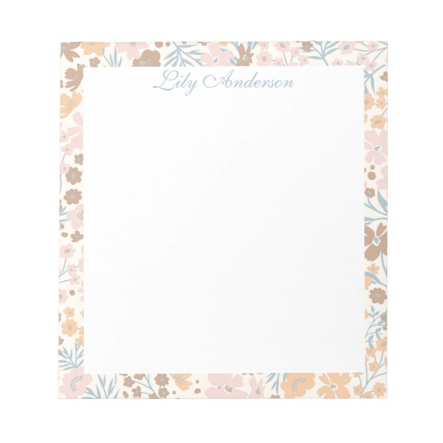 Bloco De Notas Script Floral  (Frente)