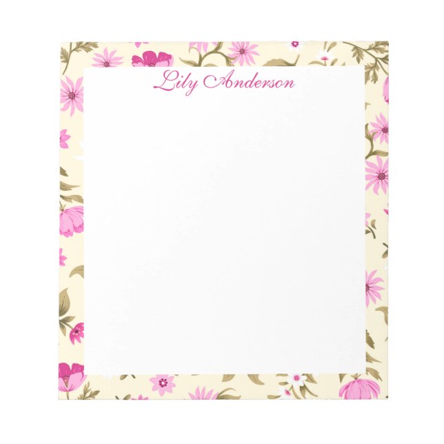 Bloco De Notas Script Floral  (Frente)