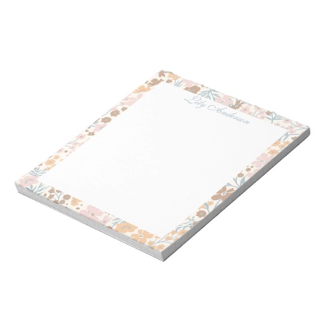 Bloco De Notas Script Floral  (Invertido)