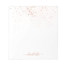 Bloco De Notas Script Glamoroso Elegante Glitter Glitter Dourado