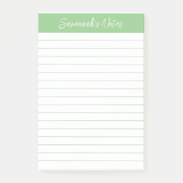 Bloco De Notas Script Médio Verde Sage Personalizado