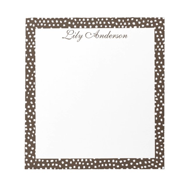 Bloco De Notas Script Mini Marrom pontilhado  (Frente)
