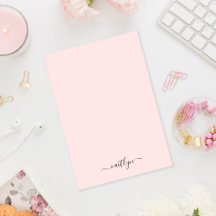 Script Moderno de Monograma Rosa Giroso Personaliz