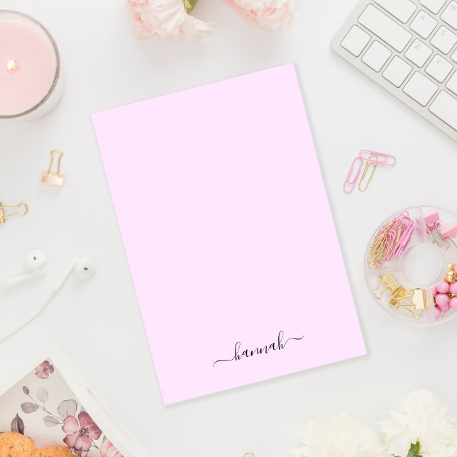 Bloco De Notas Script Moderno de Monograma Roxo Roxo Personalizad (Criador carregado)