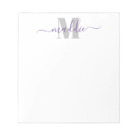 Script Monograma de Garota Fashion, Roxo e Cinza