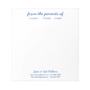 Bloco De Notas Script Simples Azul marinho Dos Pais De