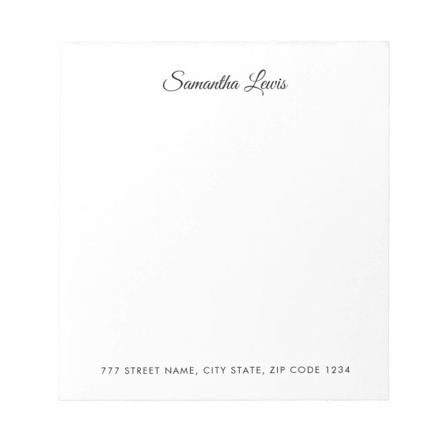 Bloco De Notas Script Simples Elegante Profissional (Frente)
