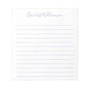 Bloco De Notas Script Tipografia Personalizada Nome Lilac Vincula