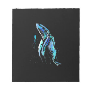 Bloco De Notas Scuba Diver Humpback Baleia Nadando Presente