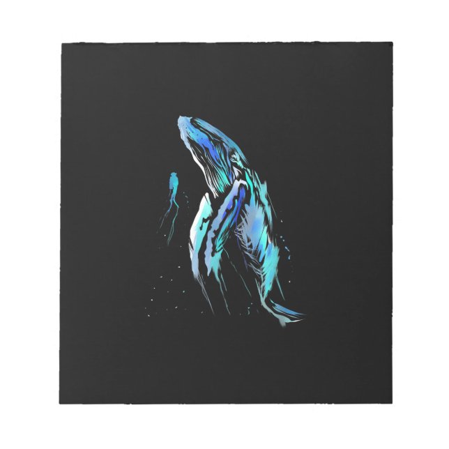Bloco De Notas Scuba Diver Humpback Baleia Nadando Presente (Frente)