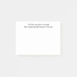 Bloco De Notas Se no começo você não tiver sucesso, então...