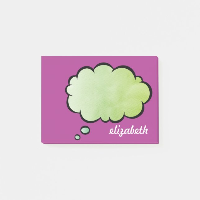 Bloco De Notas Sea Blue Talk Bubble Nome Personalizado (Frente)