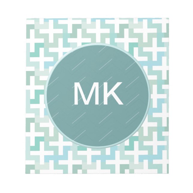 Bloco De Notas Seafoam Green Geométrico (Frente)