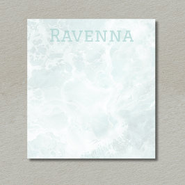 Bloco De Notas Seafoam Silver Opacity Elegant Custom Script Name