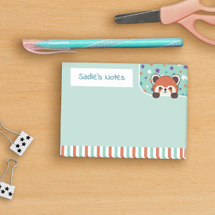 Bloco De Notas Seafoam Verde Vermelho Panda Peekabo Suas Notas