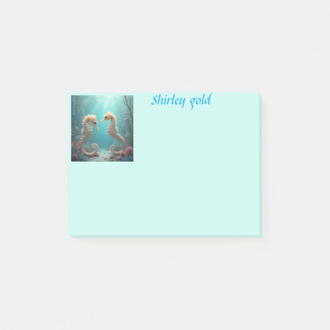 Bloco De Notas Seahorse friends post it note personalize (Frente)