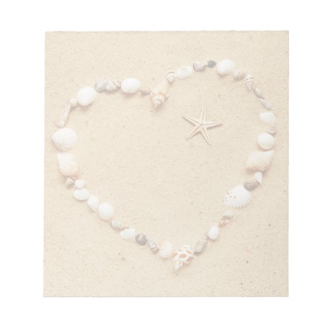 Bloco De Notas Seashell Heart com Starfish (Frente)