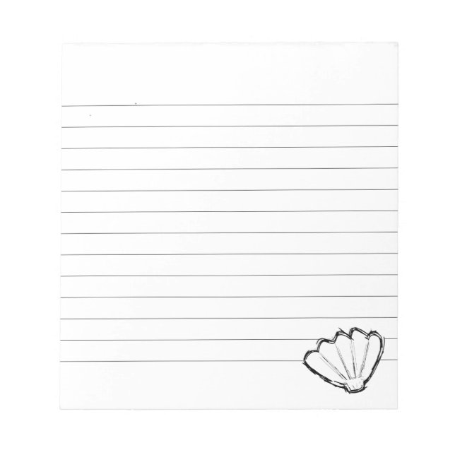 Bloco De Notas Seashell Sketch Lined (Frente)