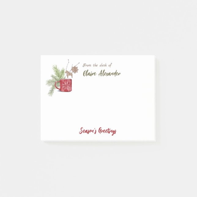 Bloco De Notas Seasons Saudações Da Escrivaninha De Feriado (Frente)