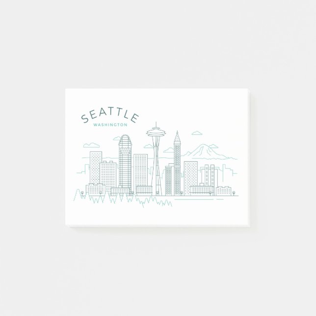 Bloco De Notas Seattle Skyline Stroke (Frente)