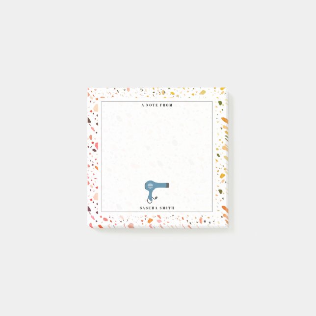 Bloco De Notas Secador de Brilho do Padrão Terrazzo (Frente)