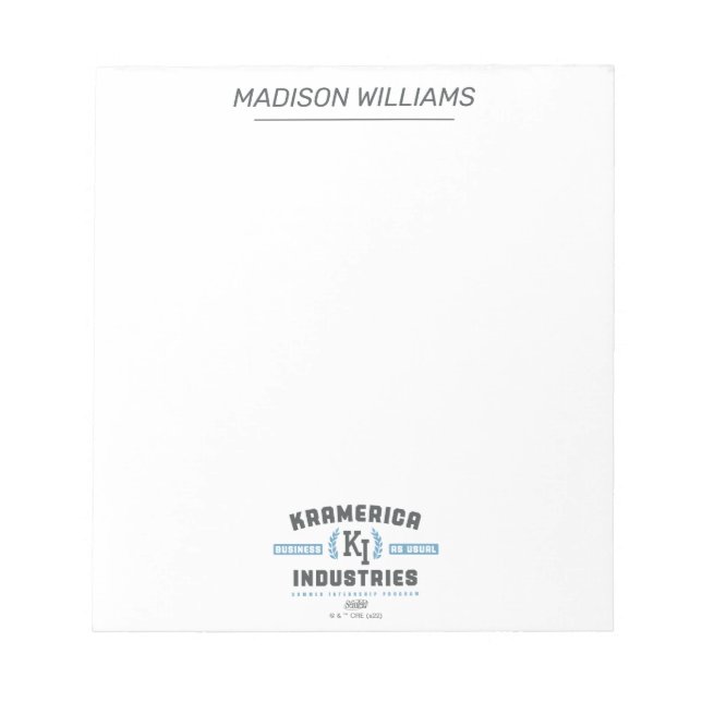 Bloco De Notas Seinfeld | Indústrias Kramerica (Frente)