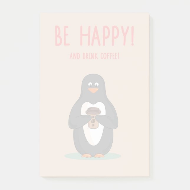 Bloco De Notas Seja café feliz e da bebida (Frente)