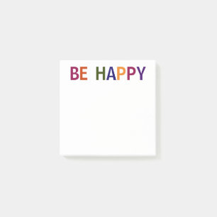 Bloco De Notas Seja Feliz Multicolorido 3 x 3